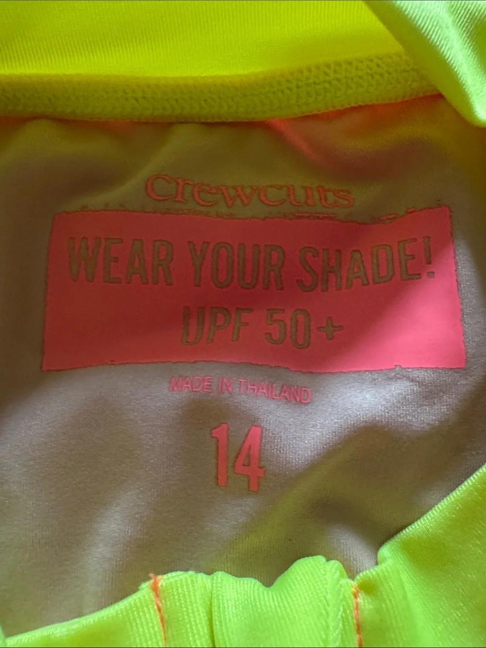 Crewcuts Kids Long-Sleeve One-Piece Rash Guard Swimsuit - Neon Coral & Aqua